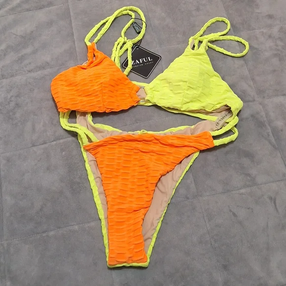 NWT Zaful Neon Bikini - Picture 4 of 6